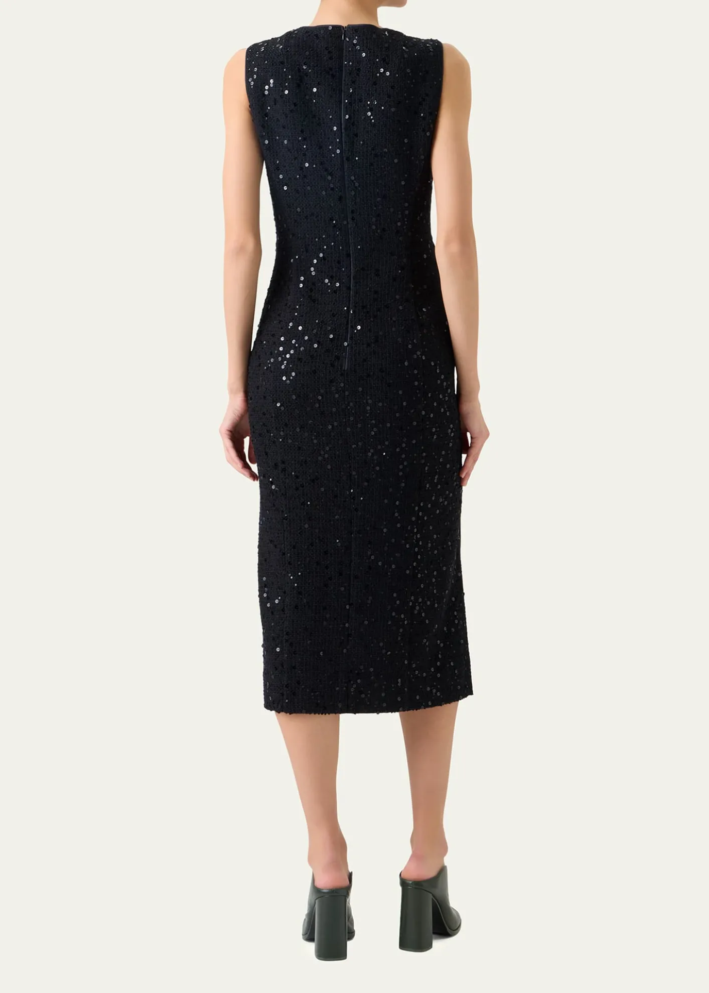 AkrisSequined Tweed Midi Sheath Dress