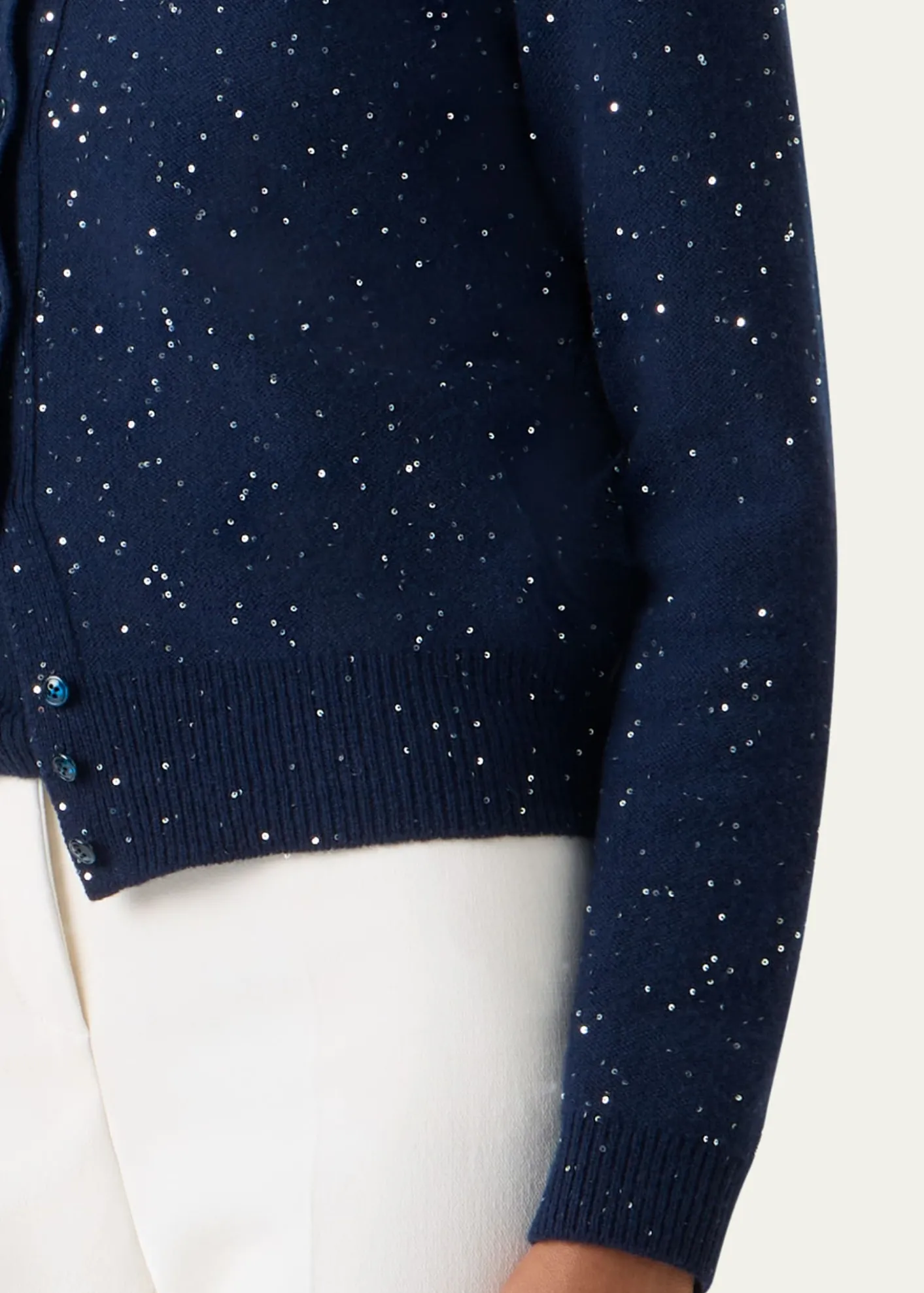 AkrisSequined Wool-Cashmere Knit Cardigan