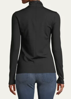 AkrisSilk-Cotton Jersey Turtleneck Top