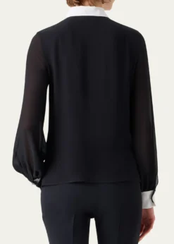 AkrisSilk Georgette Button-Down Blouse