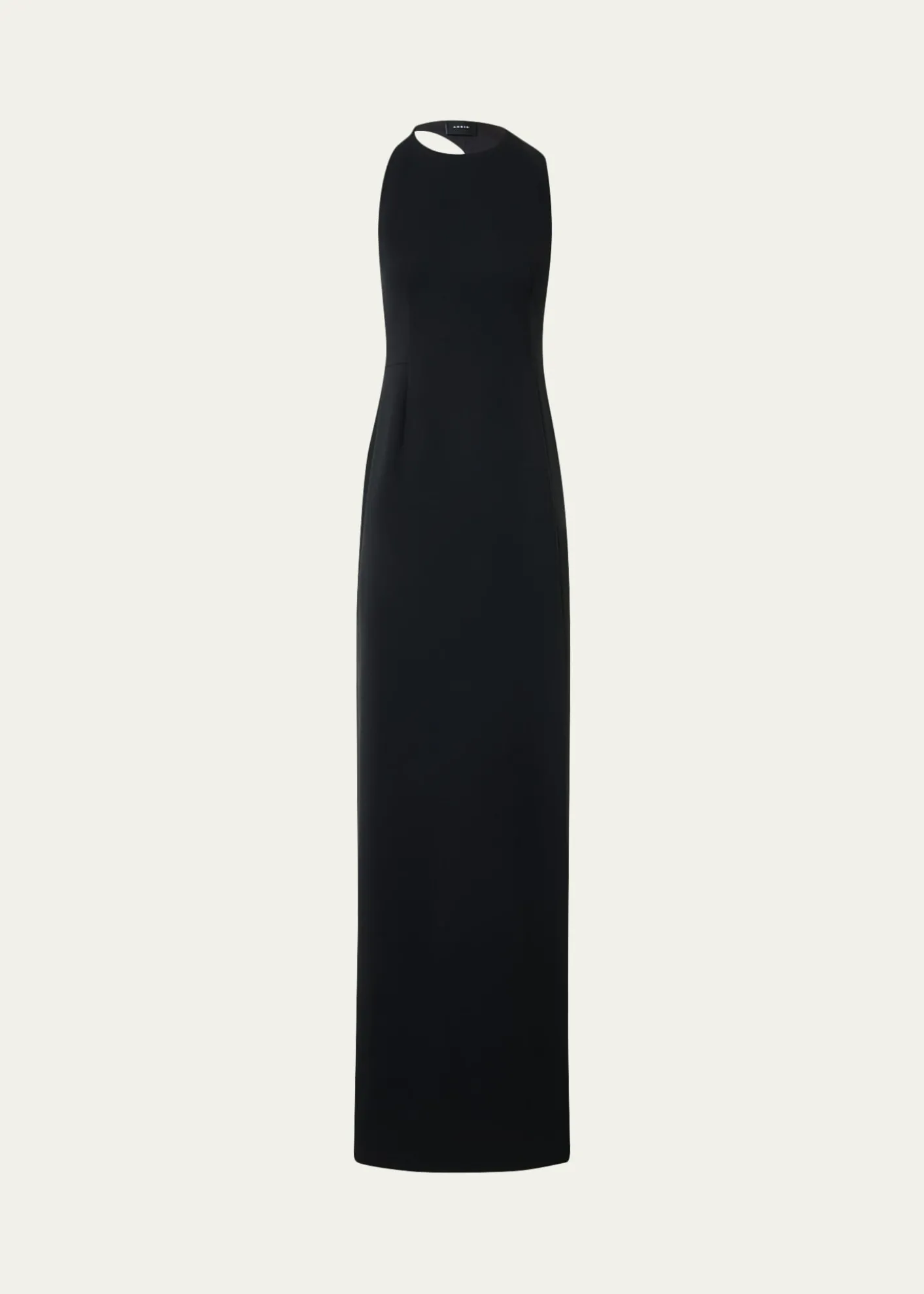 AkrisSleeveless Back-Cutout Wool Slit Gown