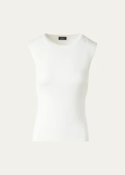 AkrisSleeveless Fitted Silk Knit Top