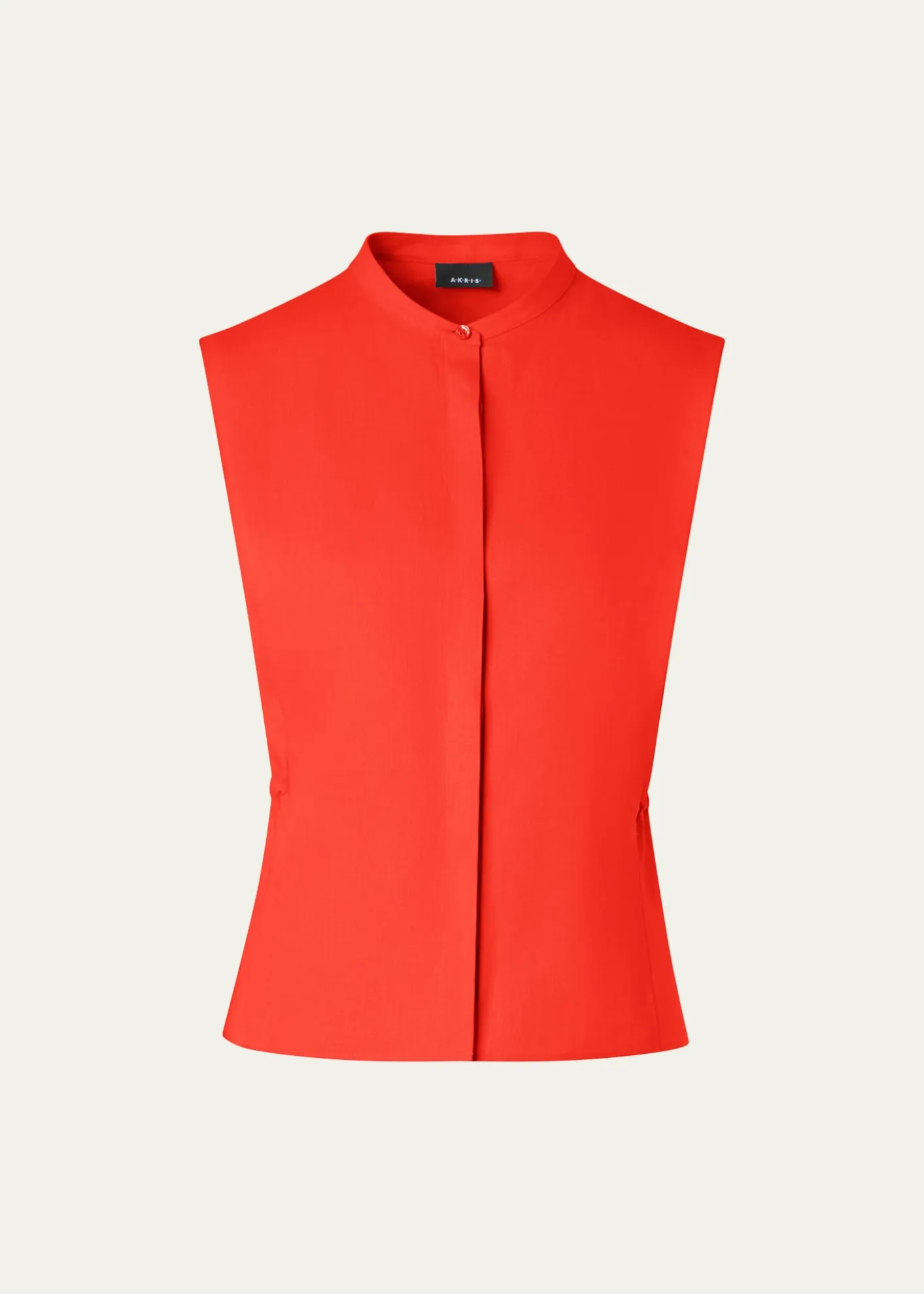 AkrisSleeveless Linen Button-Front Blouse