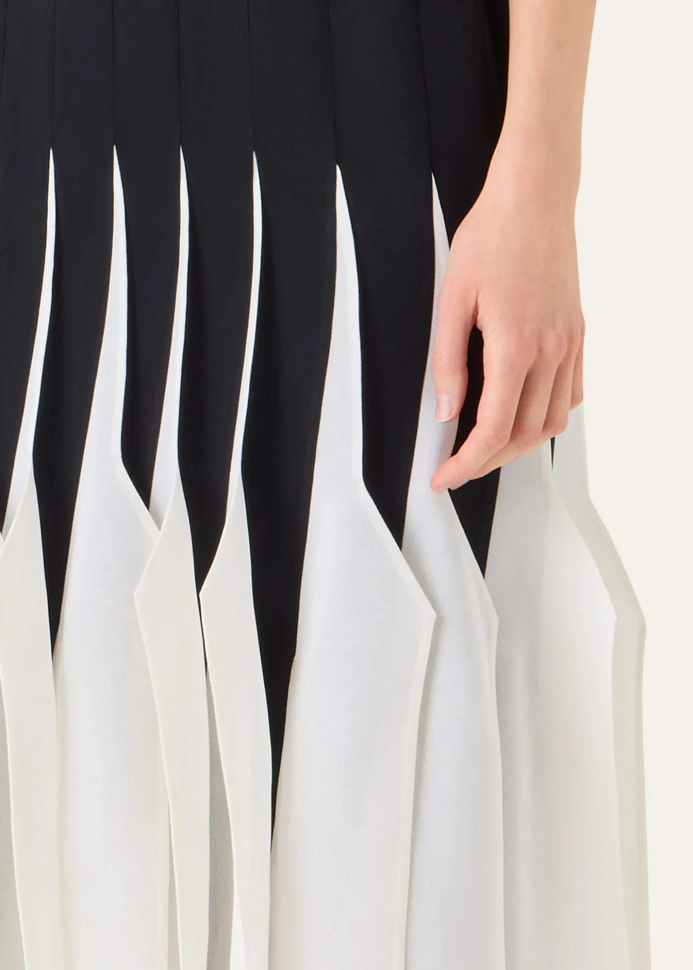 AkrisSleeveless Panama Silk Organza Seamed Midi Dress