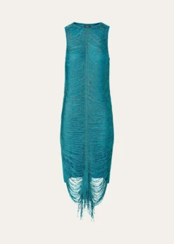 AkrisSleeveless Silk Knit Midi Sheath Dress