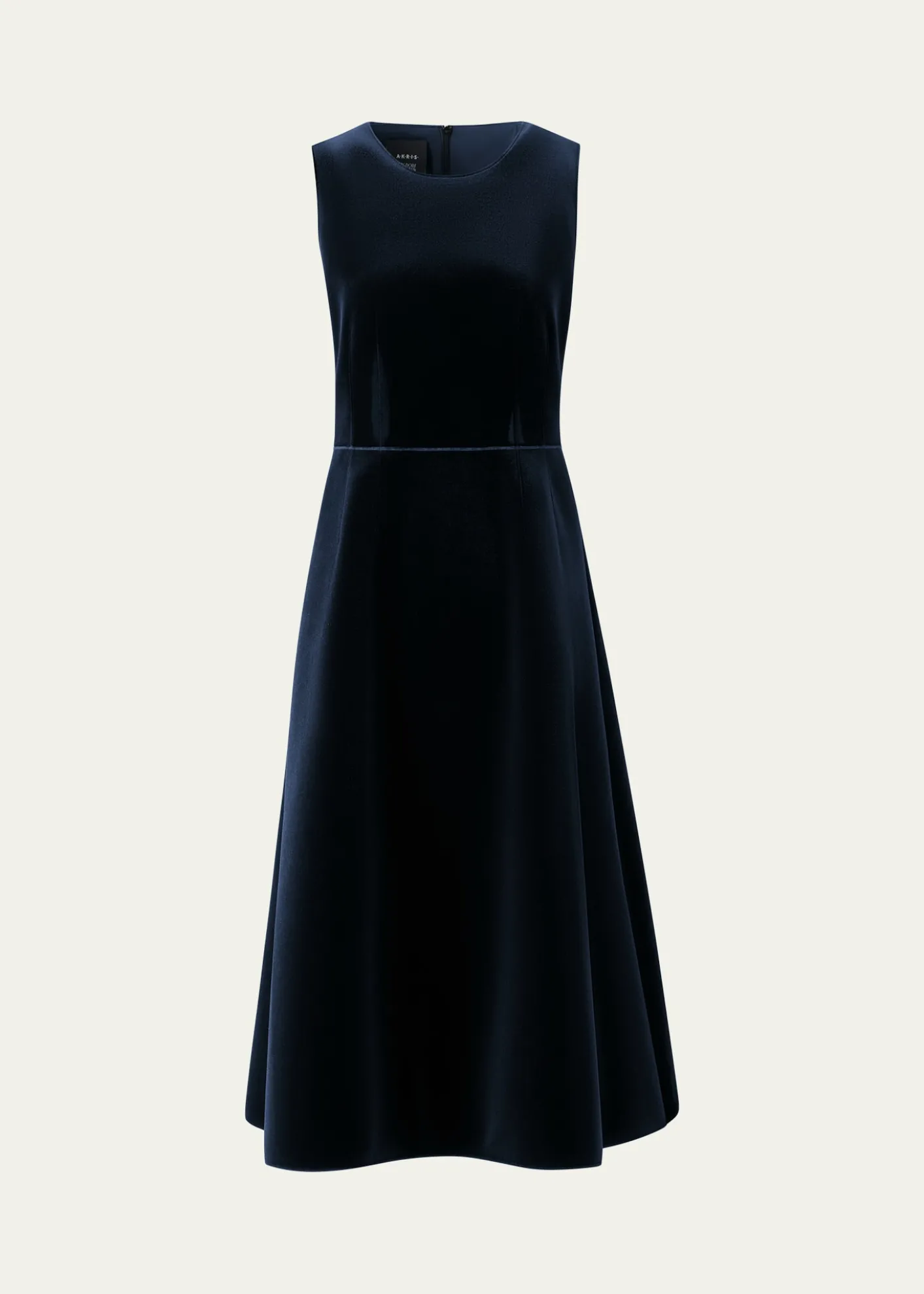 AkrisSleeveless Velvet Midi Cocktail Dress