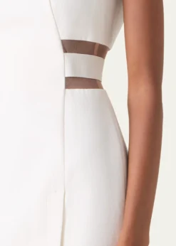 AkrisSleeveless Waist-Inset Side-Slit Midi Dress