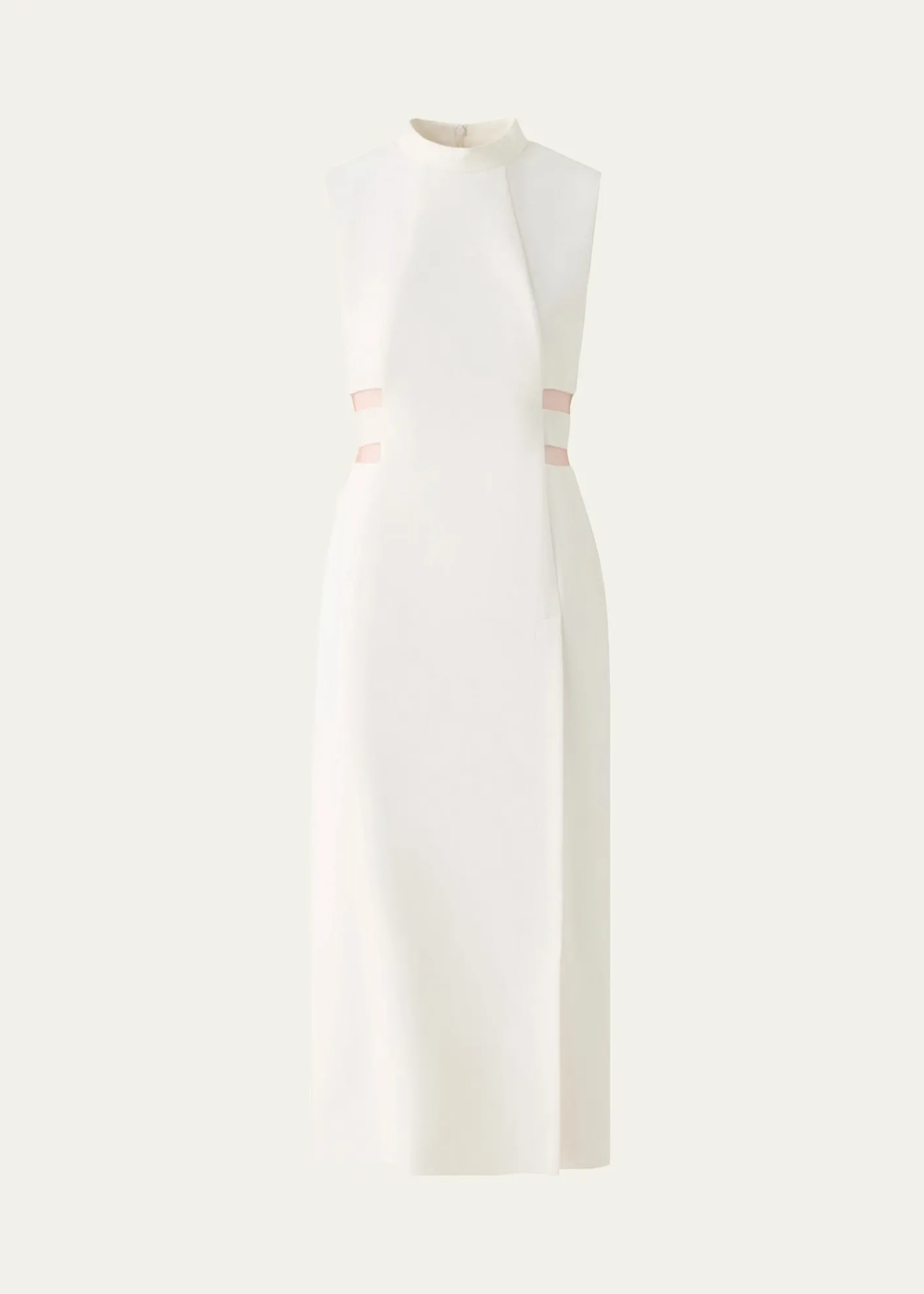 AkrisSleeveless Waist-Inset Side-Slit Midi Dress