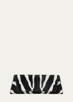 AkrisSmall Zebra-Print Calf Hair Clutch Bag