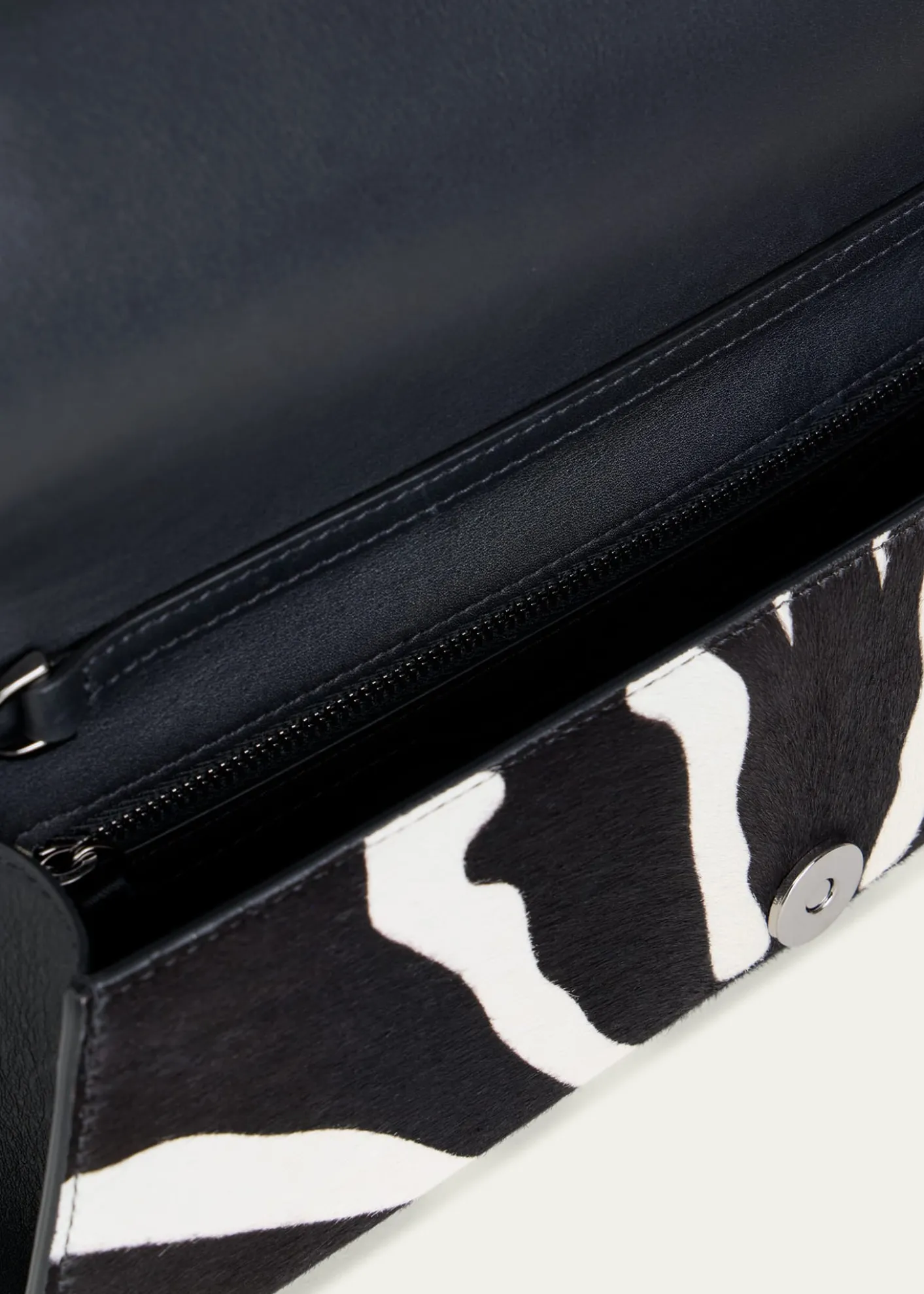 AkrisSmall Zebra-Print Calf Hair Clutch Bag