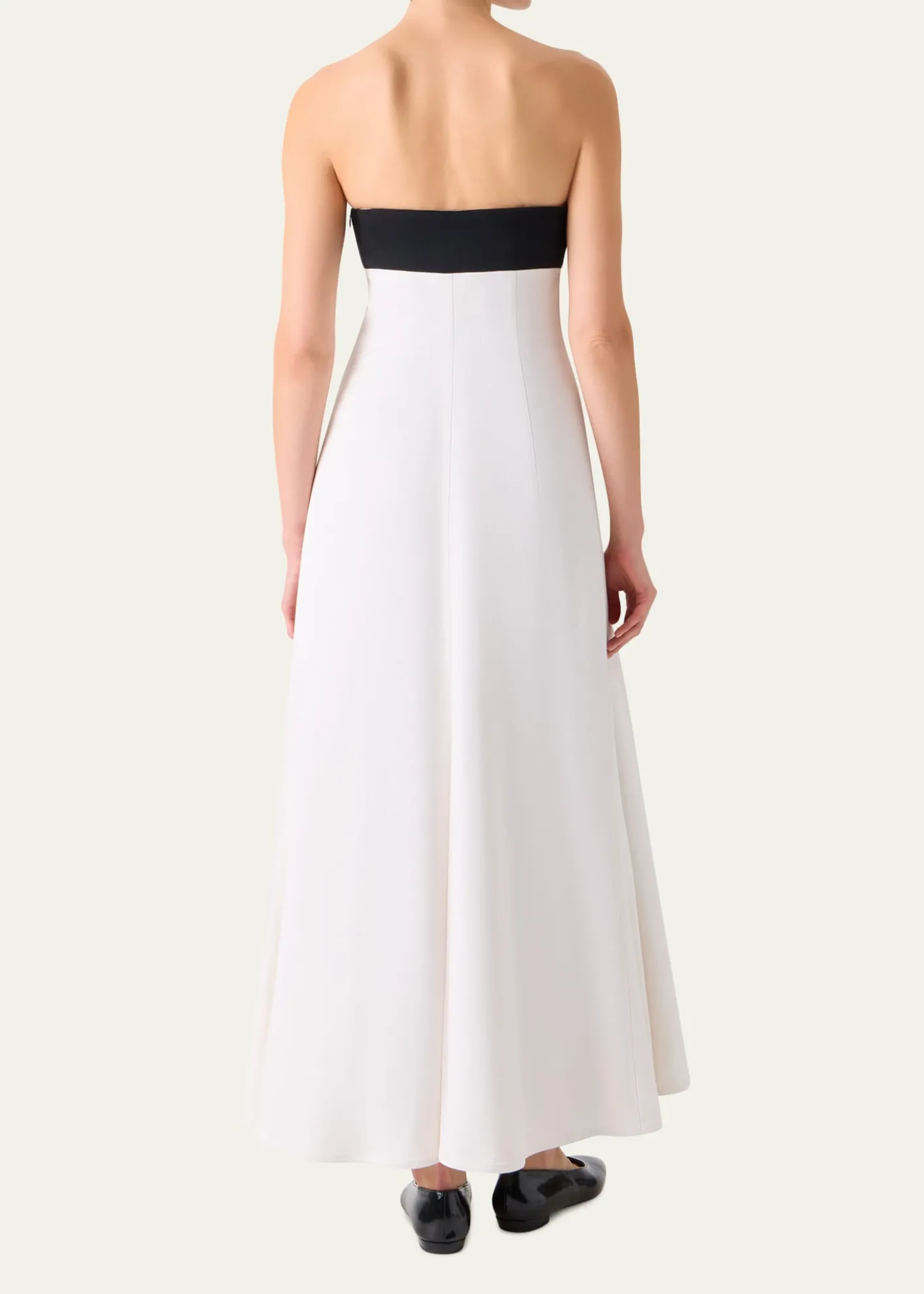AkrisStrapless Denim A-Line Ankle Dress