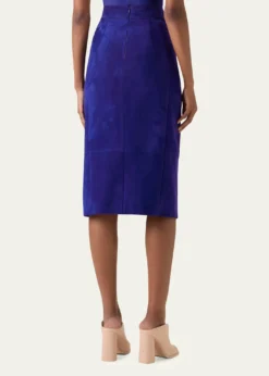 AkrisSuede Front Slit Pencil Skirt