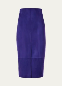 AkrisSuede Front Slit Pencil Skirt