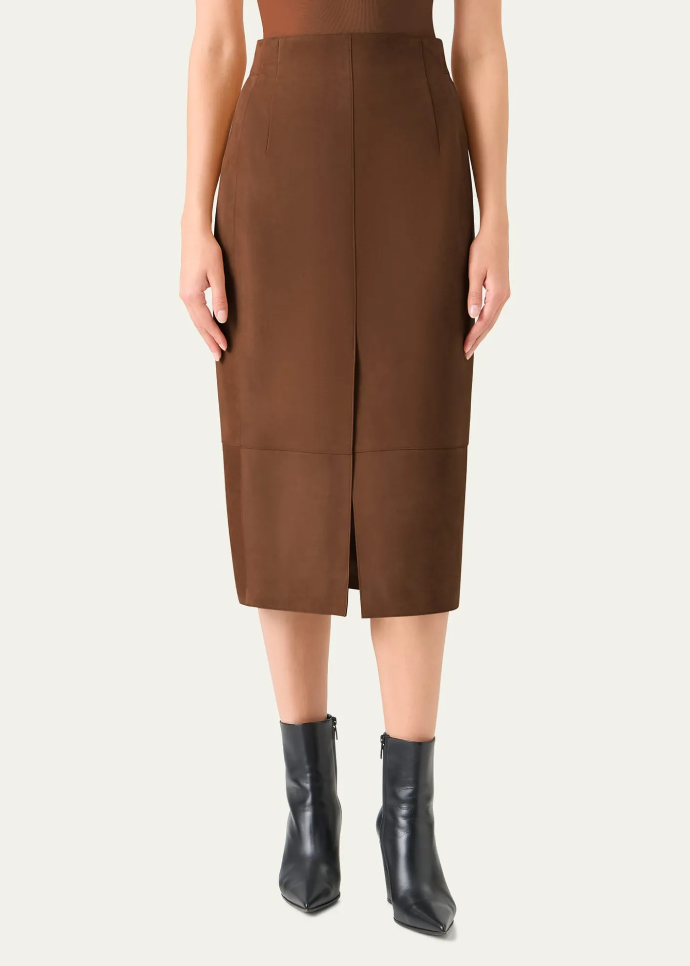 AkrisSuede Midi Pencil Skirt