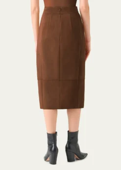 AkrisSuede Midi Pencil Skirt
