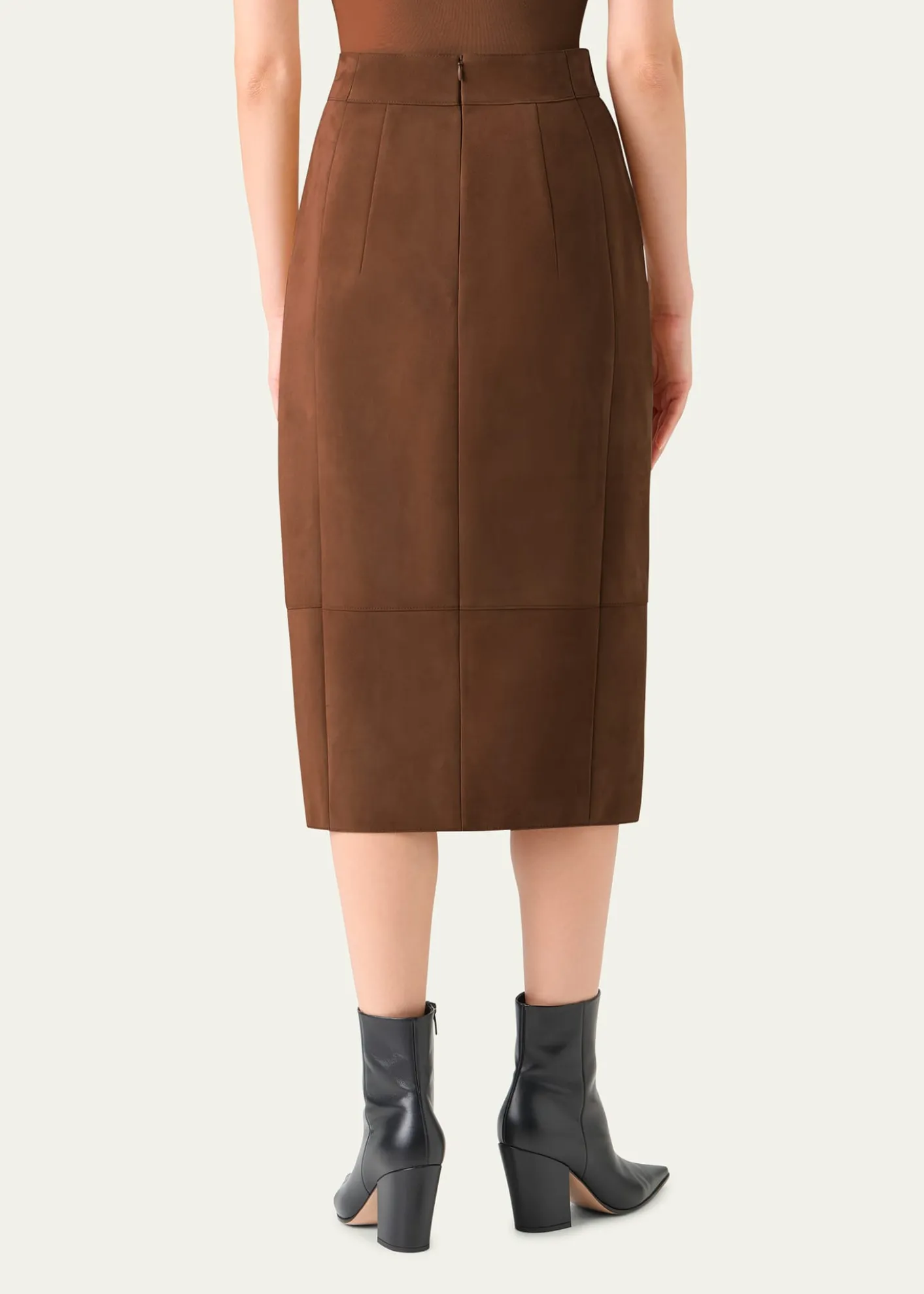 AkrisSuede Midi Pencil Skirt