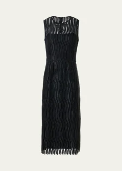 AkrisTechno Wave Guipure Sheath Midi Dress