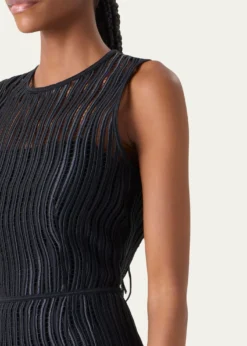AkrisTechno Wave Guipure Sheath Midi Dress