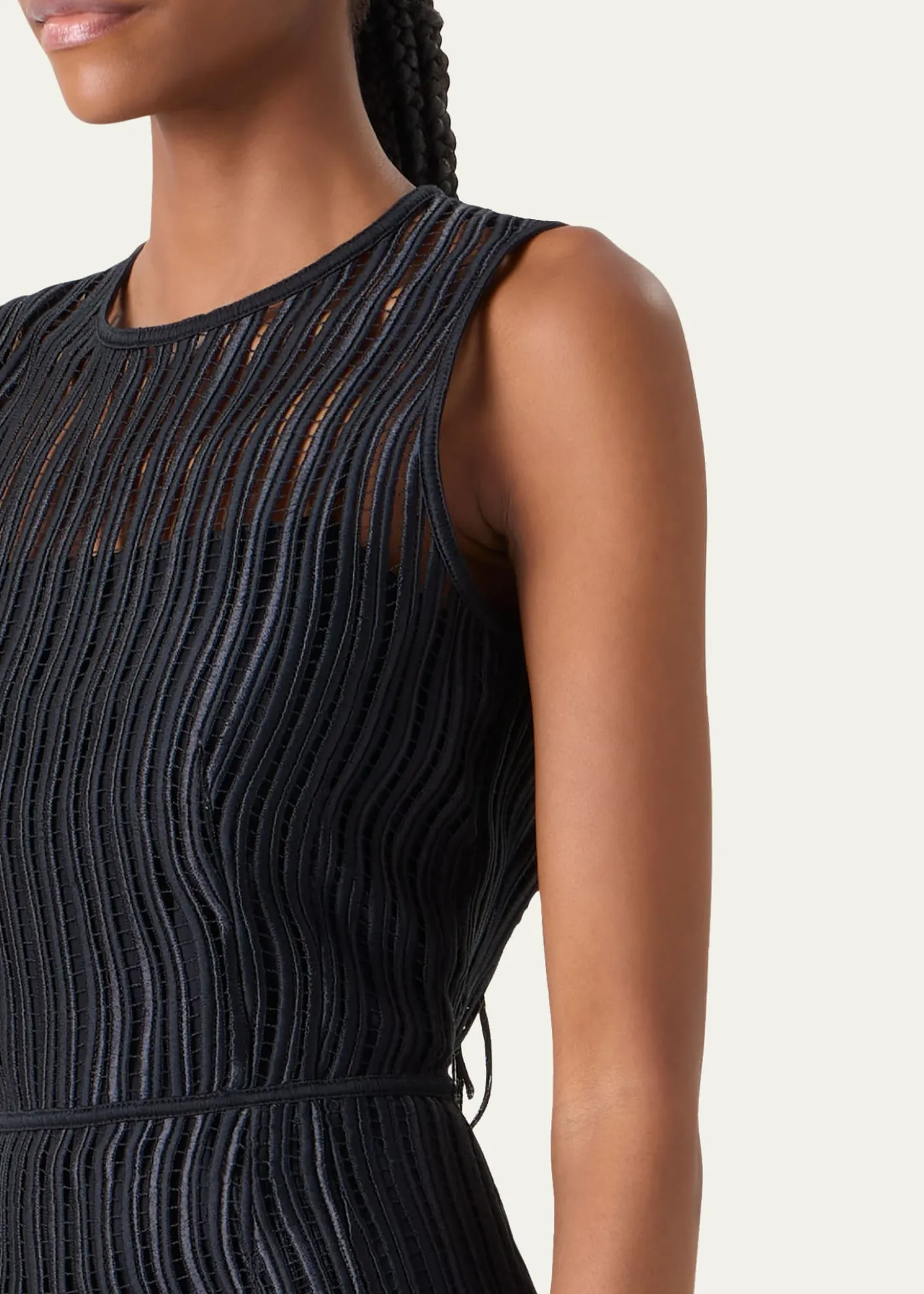 AkrisTechno Wave Guipure Sheath Midi Dress