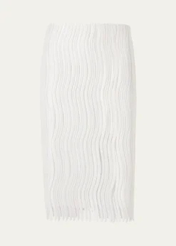 AkrisTechno Wave Guipure Slit Pencil Skirt