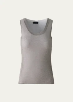 AkrisTwo-Tone Grid Knit Tank Top
