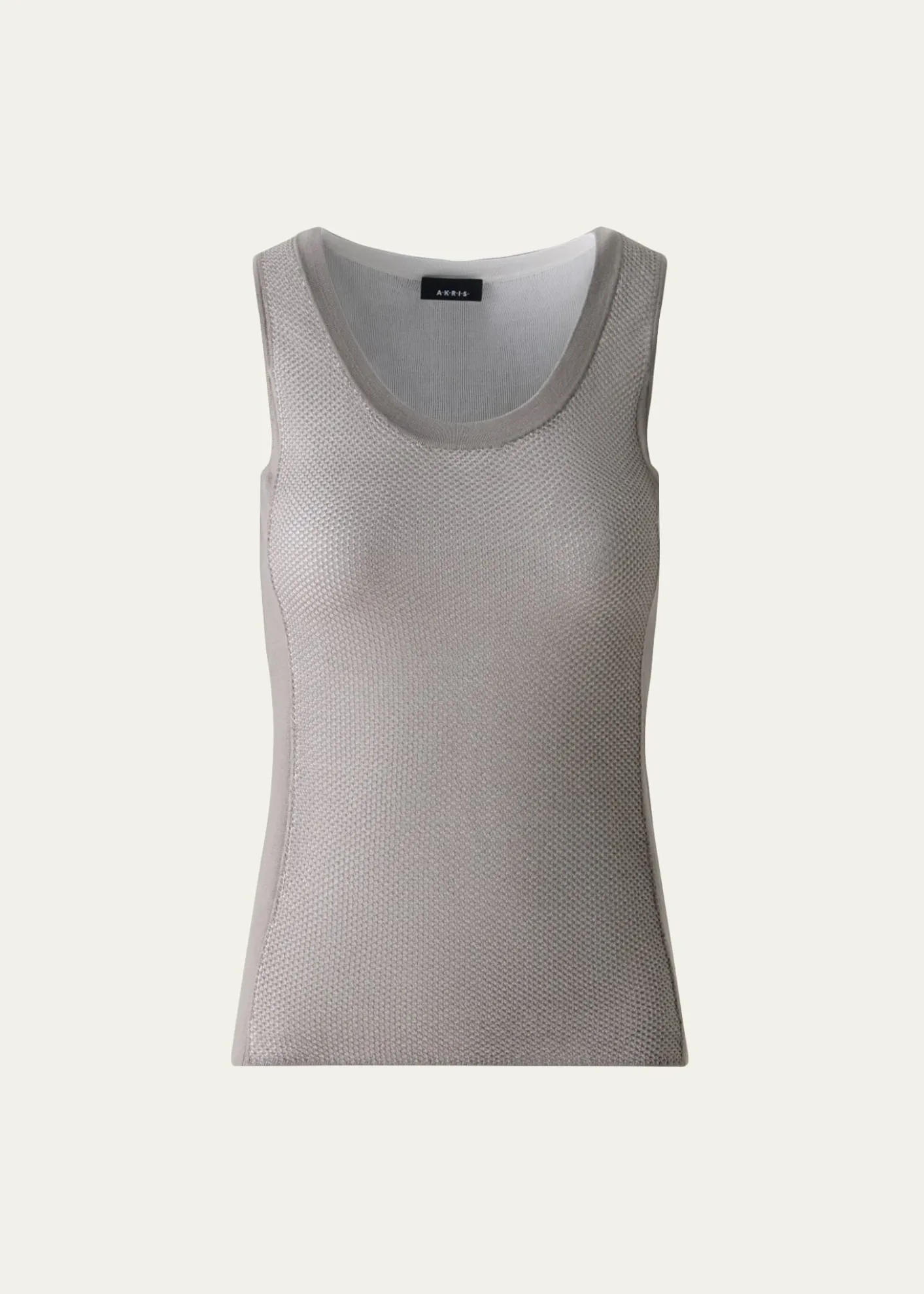 AkrisTwo-Tone Grid Knit Tank Top