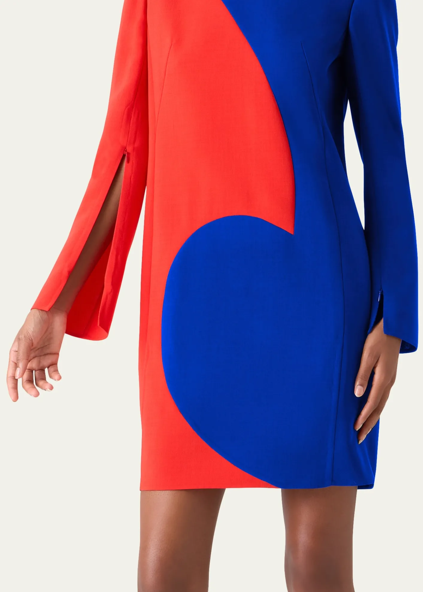 AkrisVortex Patchwork Wool Long-Sleeve Mini Dress