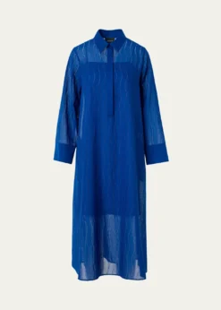 AkrisWave Broderie Anglaise Cotton Voile Midi Shirtdress