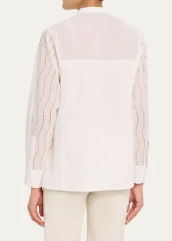 AkrisWave Broderie Anglaise Cotton Voile Blouse