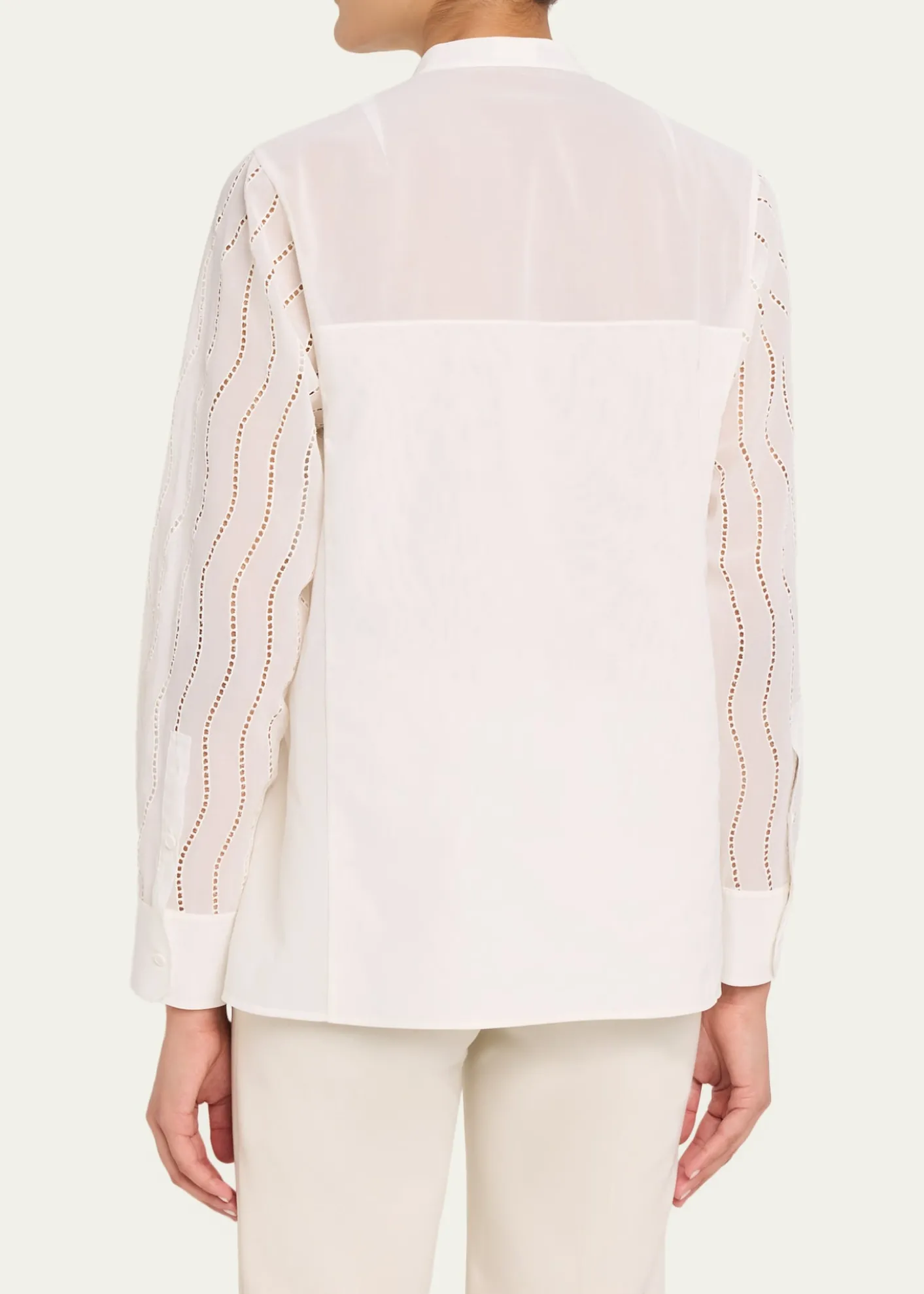 AkrisWave Broderie Anglaise Cotton Voile Blouse