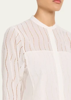 AkrisWave Broderie Anglaise Cotton Voile Blouse