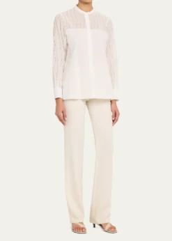 AkrisWave Broderie Anglaise Cotton Voile Blouse