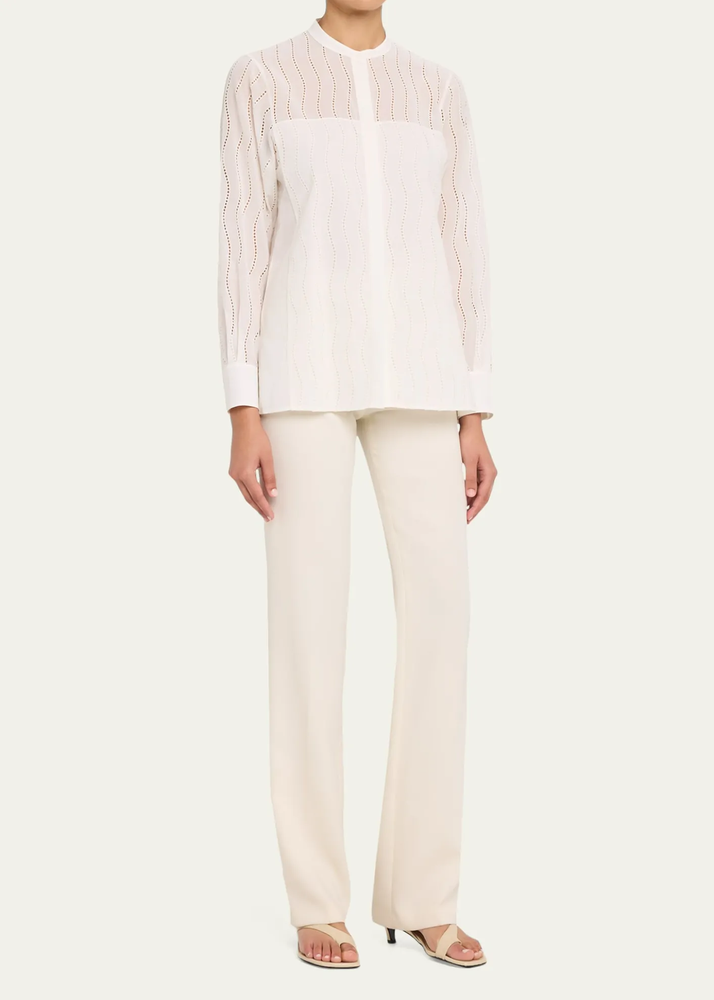 AkrisWave Broderie Anglaise Cotton Voile Blouse