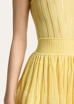 ALAIAA-Line Crinoline Mini Dress with Removable Straps