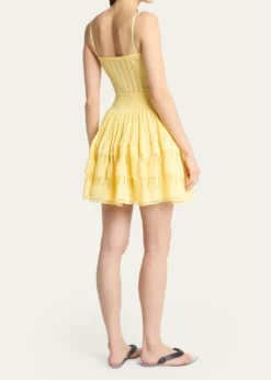 ALAIAA-Line Crinoline Mini Dress with Removable Straps