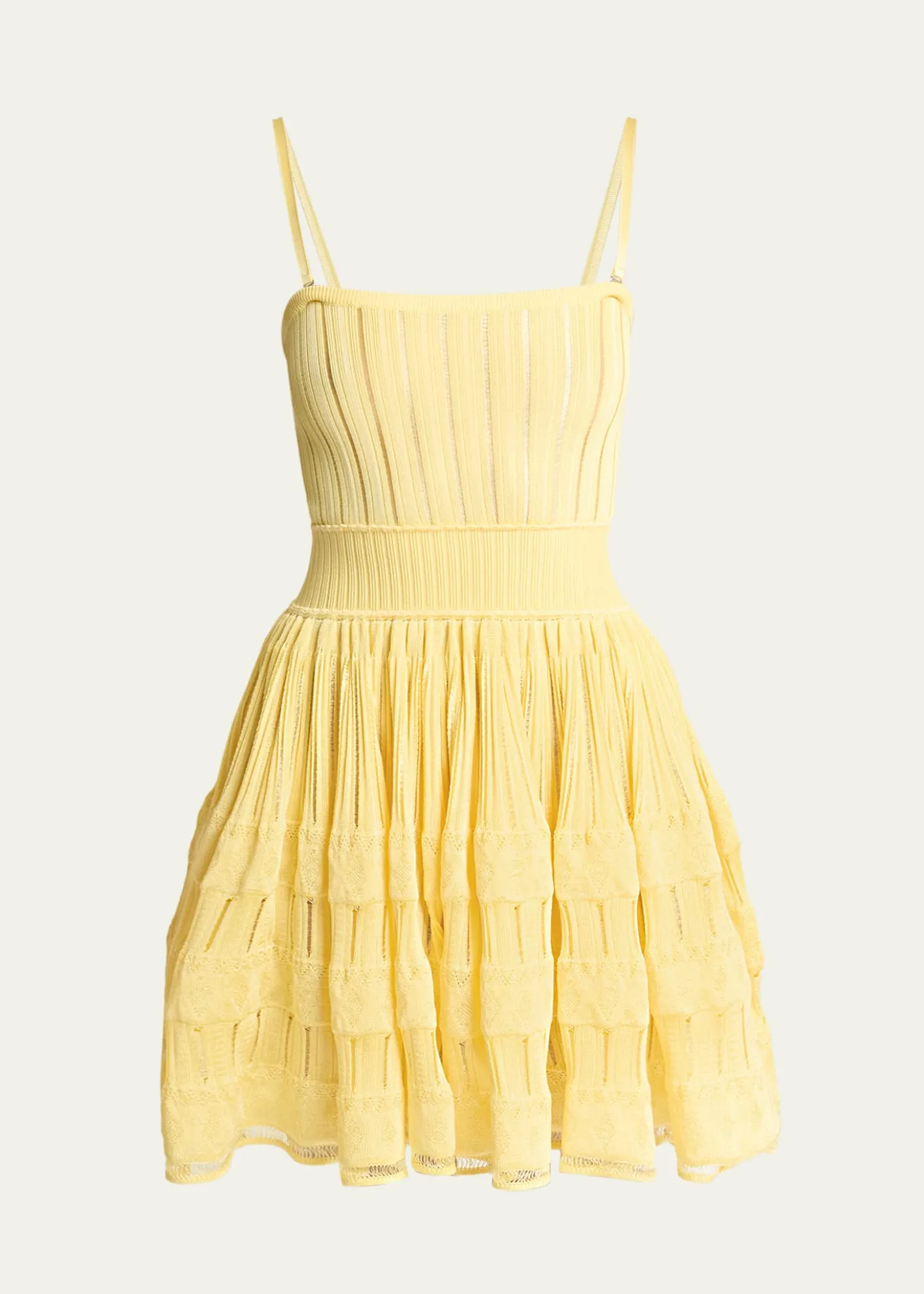 ALAIAA-Line Crinoline Mini Dress with Removable Straps