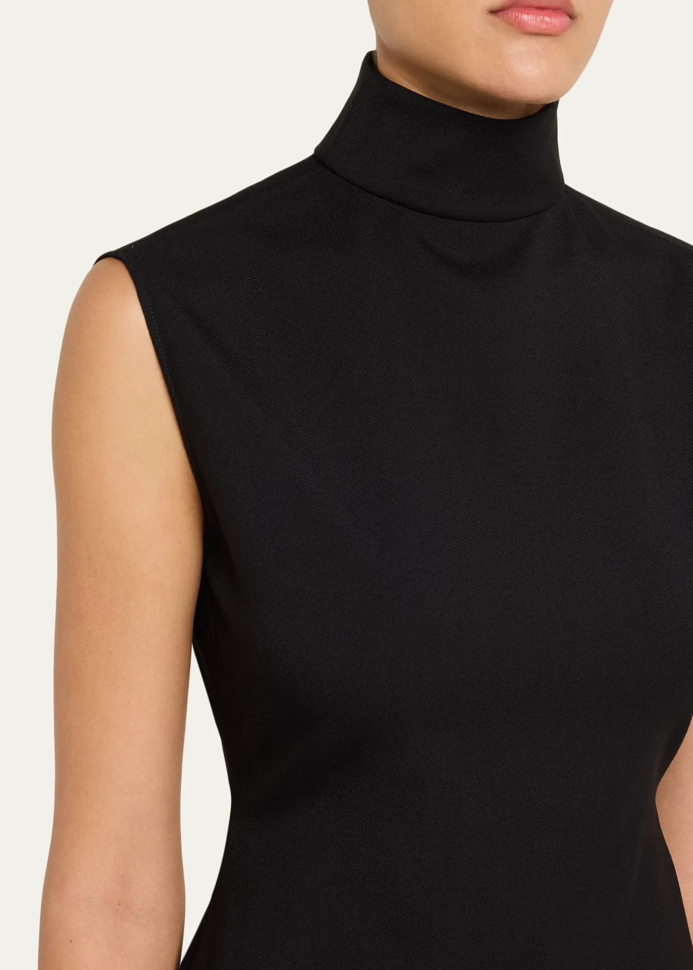 ALAIAAsymmetric Pointed Wool Twill Mini Dress
