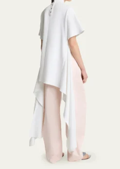 ALAIAAsymmetric Short-Sleeve Cotton T-Shirt