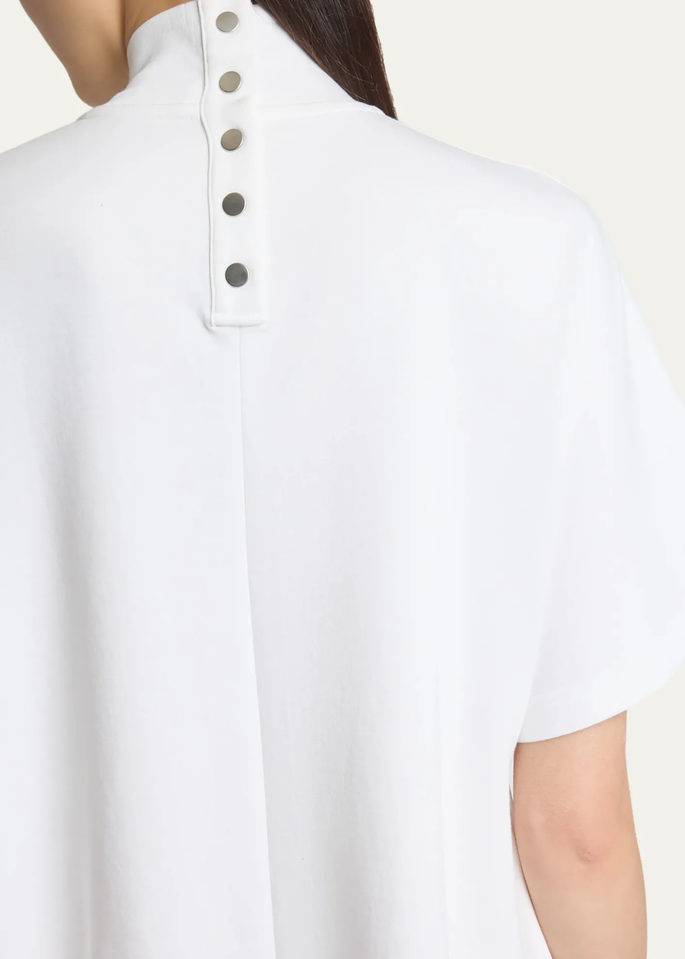 ALAIAAsymmetric Short-Sleeve Cotton T-Shirt
