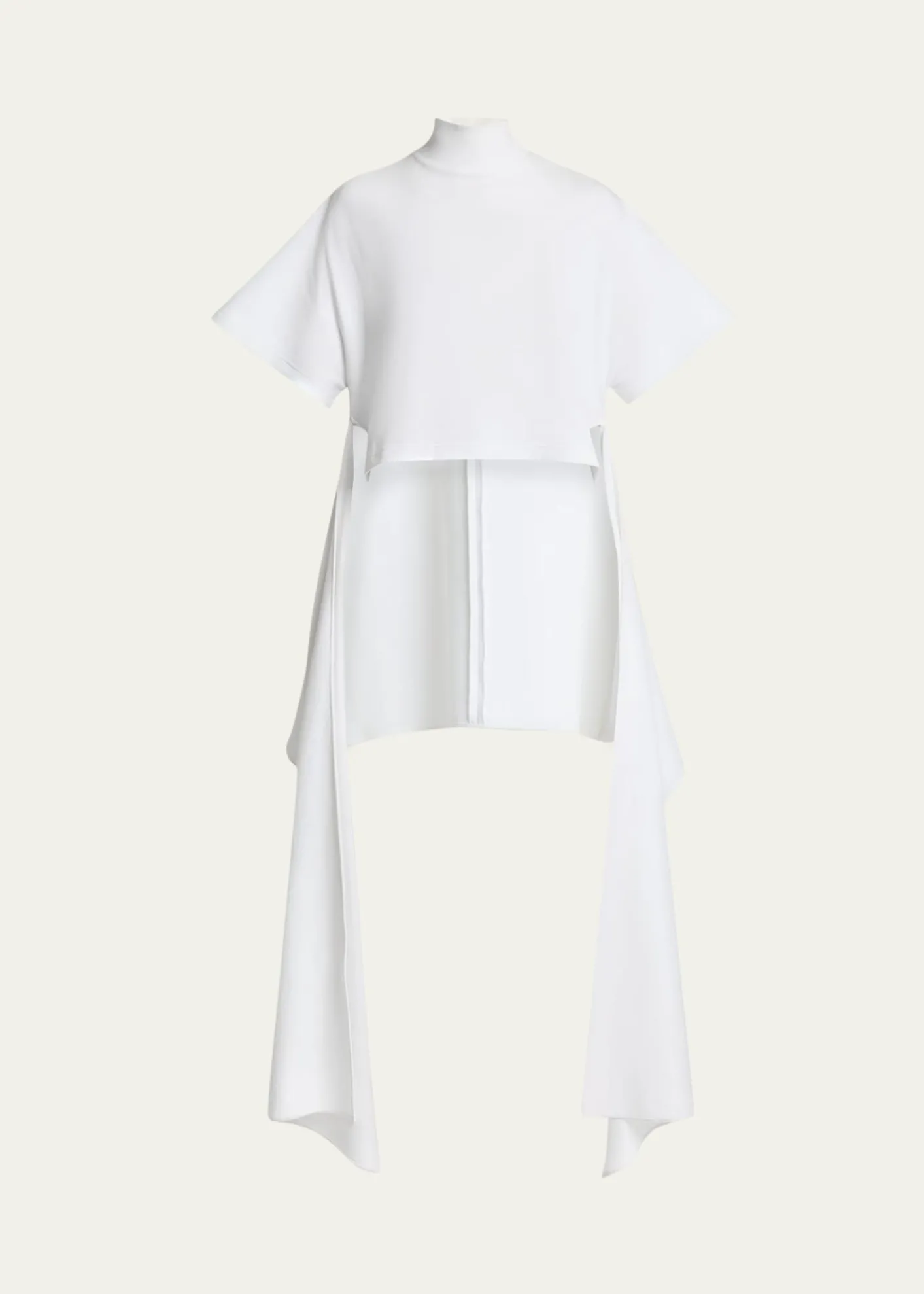 ALAIAAsymmetric Short-Sleeve Cotton T-Shirt