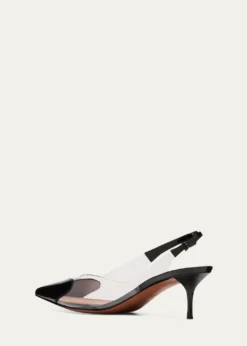 ALAIACoeur Plexi Heart-Toe Slingback Pumps