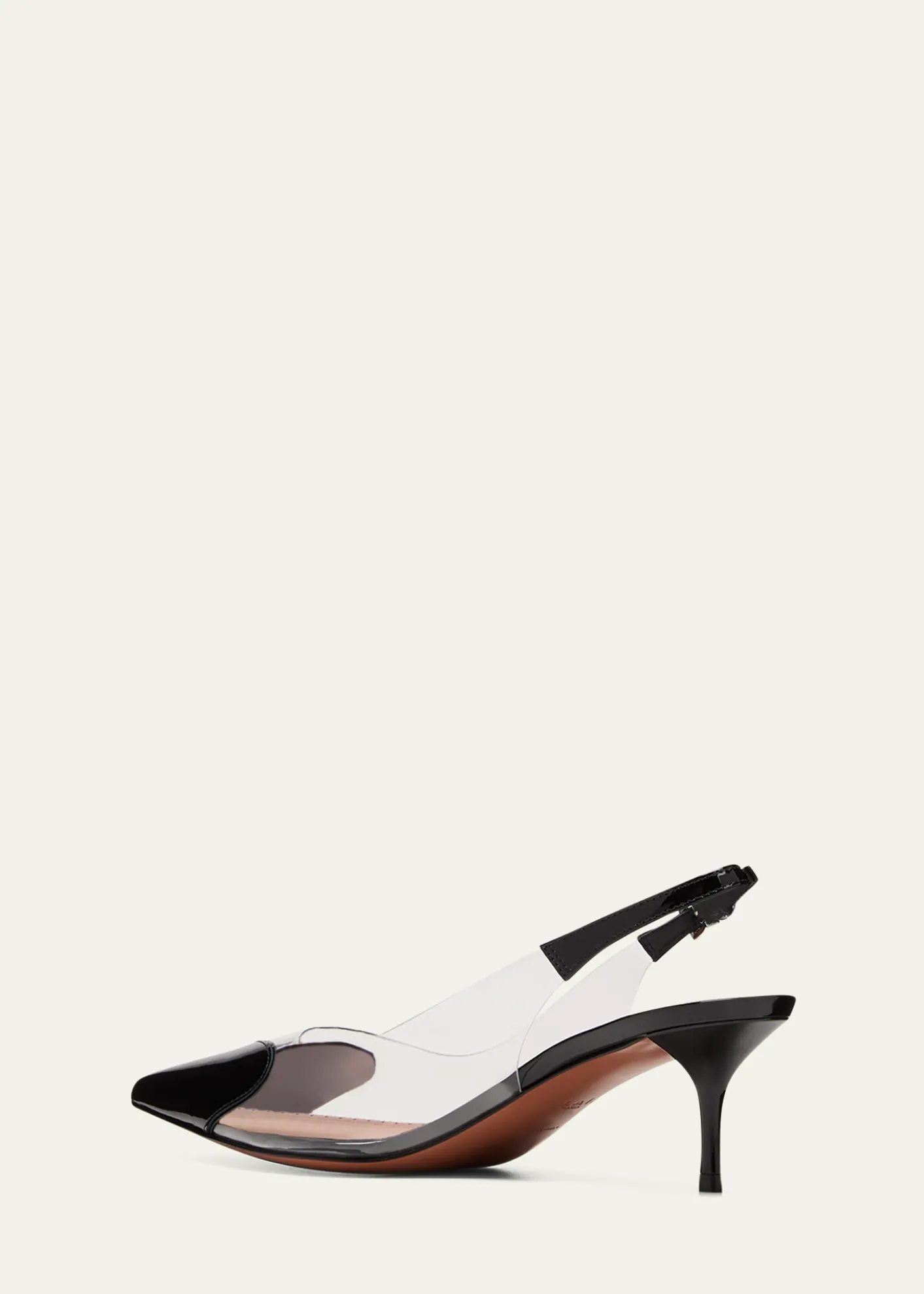 ALAIACoeur Plexi Heart-Toe Slingback Pumps