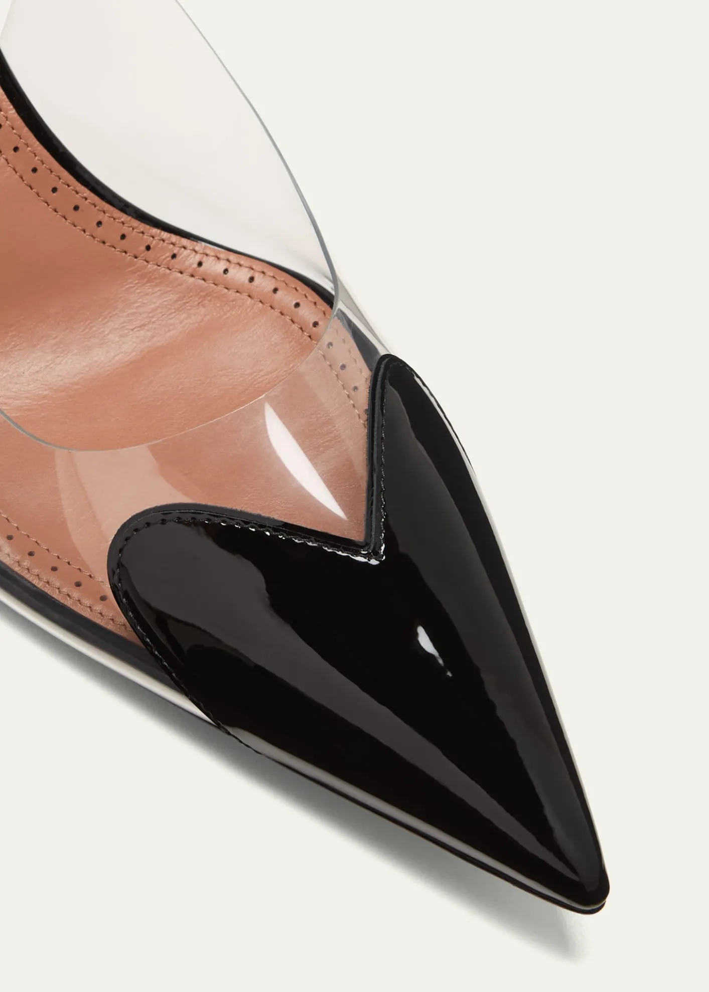 ALAIACoeur Plexi Heart-Toe Slingback Pumps