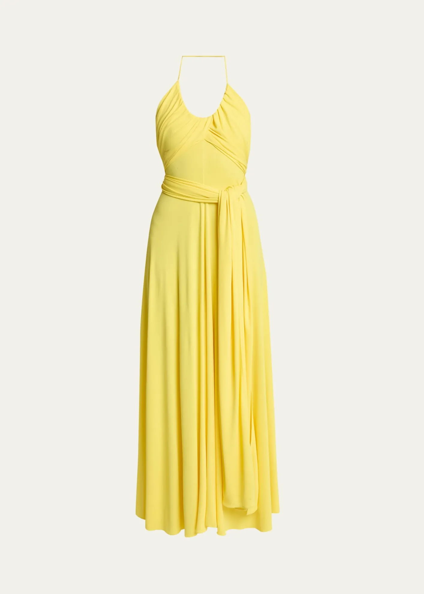 ALAIACrossover Wrap Jersey Halter Maxi Dress