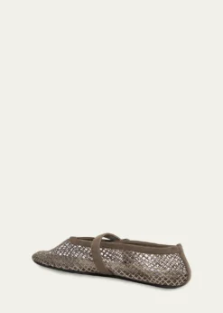 ALAIACrystal Mesh Ballet Flats
