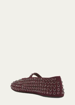 ALAIACrystal Stud Mary Jane Ballerina Flats