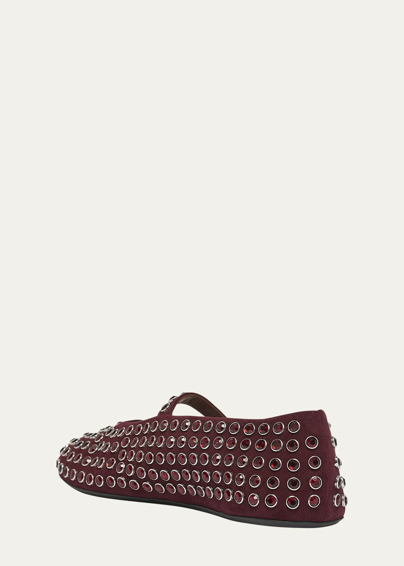 ALAIACrystal Stud Mary Jane Ballerina Flats