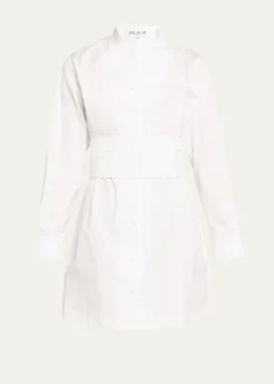 ALAIACummerbund Mini Shirtdress