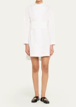 ALAIACummerbund Mini Shirtdress
