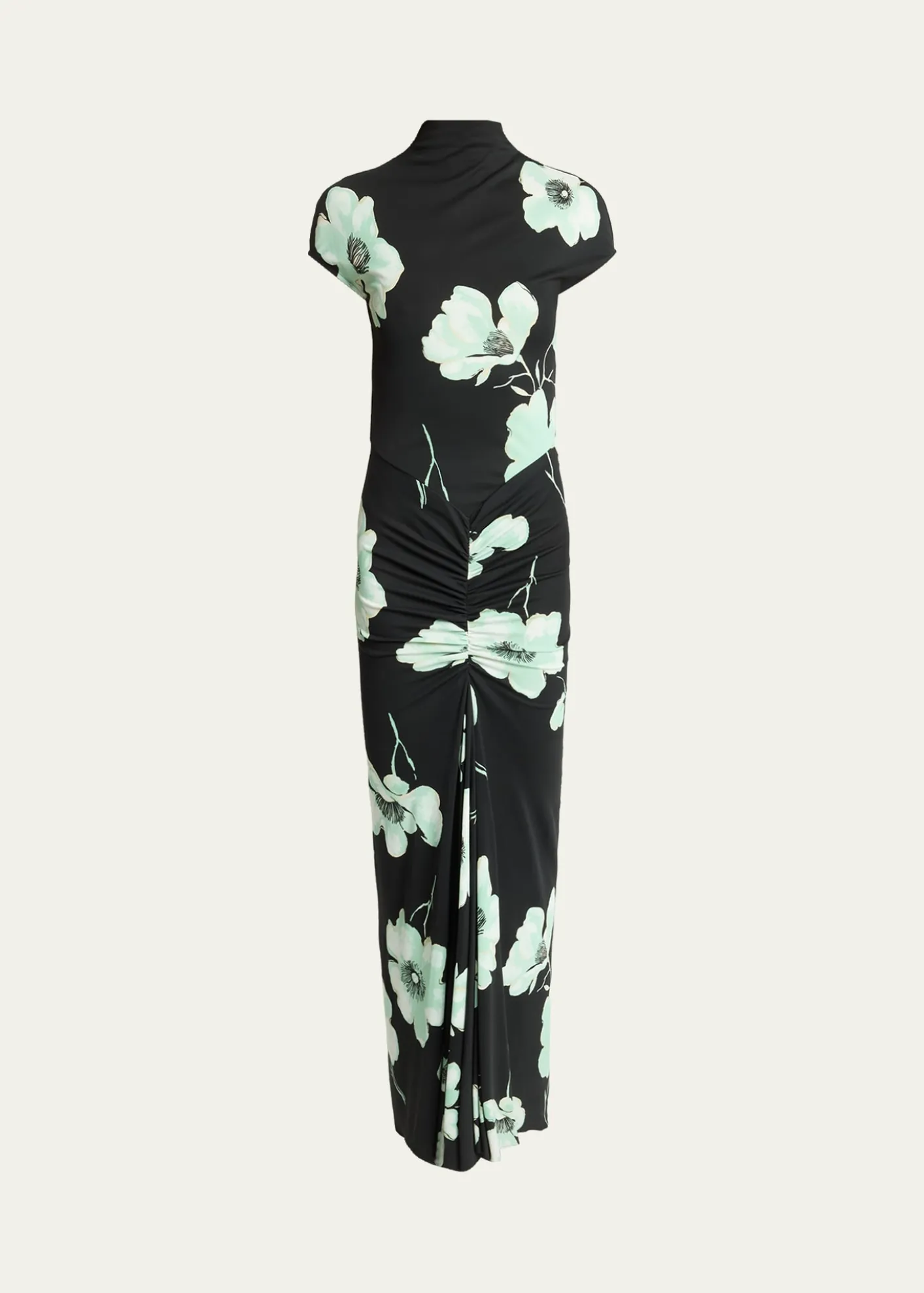 ALAIADraped Floral-Print Jersey Maxi Dress